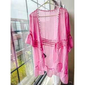 Pink bathing suit cover up